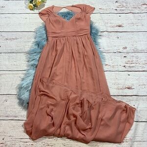 NWOT Jenny Packham JP1021 Desert Rose Cap Sleeve Chiffon Maxi Bridesmaids Dress